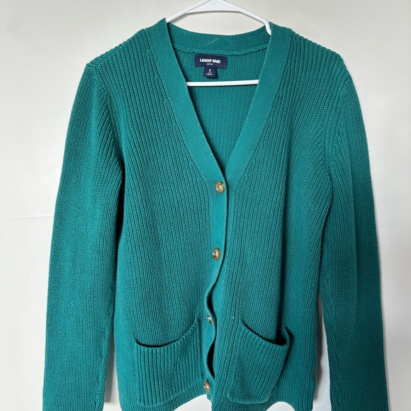 Lands' End Tops - Boyfriend Style, Lands End Drifter Varsity V Relaxed Cardigan Sweater